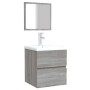 Armario de baño con espejo madera contrachapada gris Sonoma | Foro24.es | Tu tienda online para hogar, jardín y más Foro24.es