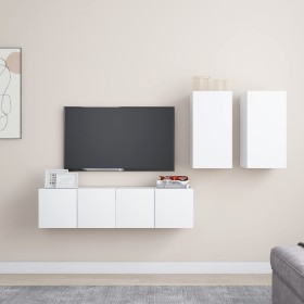 Set de muebles de salón TV 4 piezas madera de ingeniería blanco von , TV-Möbel - Ref: Foro24-3078685, Preis: 142,26 €, Rabatt: %