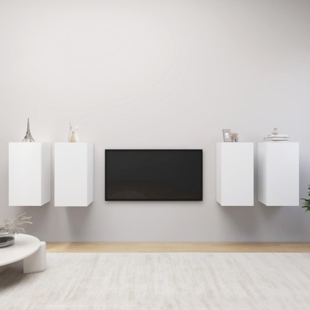 Muebles de salón 4 uds madera ingeniería blanco 30,5x30x60 cm by , TV Furniture - Ref: Foro24-3078740, Price: 132,74 €, Disco...