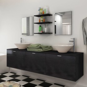 Conjunto de muebles de baño con lavabo y grifo 10 piezas negro von , Badezimmermöbel - Ref: Foro24-273691, Preis: 419,12 €, R...