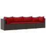 Set muebles de jardín 4 piezas y cojines ratán sintético marrón by , Outdoor sofas - Ref: Foro24-319816, Price: 291,78 €, Dis...