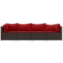 Set muebles de jardín 4 piezas y cojines ratán sintético marrón by , Outdoor sofas - Ref: Foro24-319816, Price: 291,78 €, Dis...