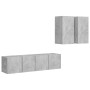 Set de muebles de salón 4 pzas madera ingeniería gris hormigón von , TV-Möbel - Ref: Foro24-3079105, Preis: 121,12 €, Rabatt: %