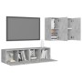 Set de muebles de salón 4 pzas madera ingeniería gris hormigón von , TV-Möbel - Ref: Foro24-3079105, Preis: 121,12 €, Rabatt: %