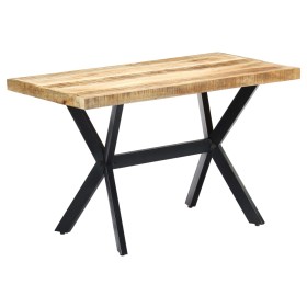 Mesa de comedor madera maciza de mango rugosa 120x60x75 cm de , Mesas de cocina y de comedor - Ref: Foro24-247441, Precio: 21...