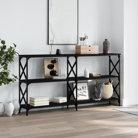 Mesa consola madera de ingeniería negra 156x28x80,5 cm de , Mesas auxiliares - Ref: Foro24-835424, Precio: 80,63 €, Descuento...