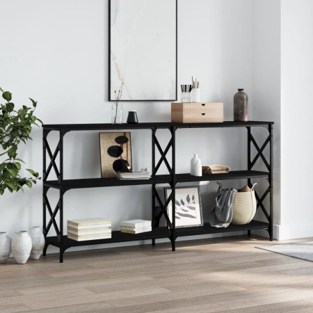 Mesa consola madera de ingeniería negra 156x28x80,5 cm by , Side tables - Ref: Foro24-835424, Price: 78,40 €, Discount: %