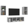 Muebles de salón de pared 4 pzs madera ingeniería gris hormigón von , TV-Möbel - Ref: Foro24-3079875, Preis: 146,52 €, Rabatt...