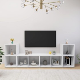 Muebles de salón 4 pzas madera ingeniería blanco