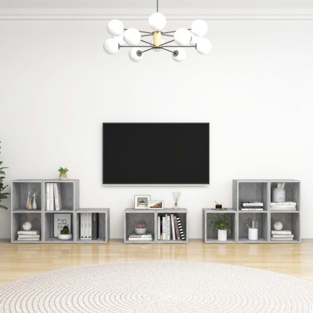 Muebles de salón 8 piezas madera de ingeniería gris hormigón | Foro24.es | Tu tienda online para hogar, jardín y más Foro24.es