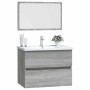 Set de muebles de baño 2 pzas madera contrachapada gris sonoma