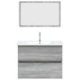 Set de muebles de baño 2 pzas madera contrachapada gris sonoma