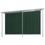 Cobertizo jardín con tejado extendido acero verde 336x270x181 cm by , Sheds - Ref: Foro24-144041, Price: 734,16 €, Discount: %
