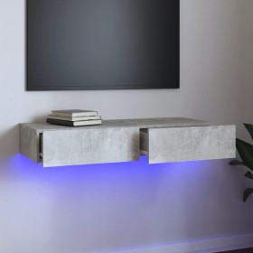 Mueble para TV con luces LED gris hormigón 90x35x15,5 cm de , Muebles TV - Ref: Foro24-832876, Precio: 64,93 €, Descuento: %