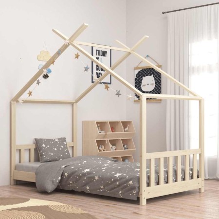 Estructura de cama infantil de madera maciza de pino 80x160 cm by , Cribs and beds for children - Ref: Foro24-283365, Price: ...