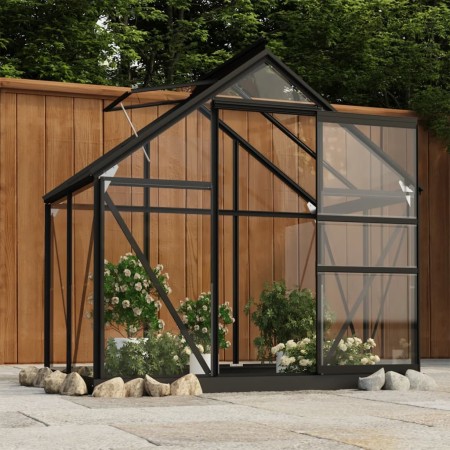 Invernadero de vidrio gris antracita aluminio 155x103x191cm von , Gewächshäuser - Ref: Foro24-3082333, Preis: 357,16 €, Rabat...