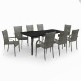 Juego de comedor para jardín 9 piezas gris y negro by , Garden sets - Ref: Foro24-3099394, Price: 601,30 €, Discount: %