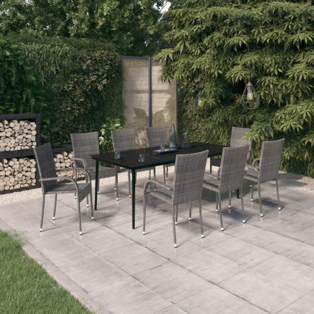 Juego de comedor para jardín 9 piezas gris y negro von , Gartensets - Ref: Foro24-3099412, Preis: 595,11 €, Rabatt: %