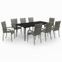 Juego de comedor para jardín 9 piezas gris y negro von , Gartensets - Ref: Foro24-3099412, Preis: 595,11 €, Rabatt: %