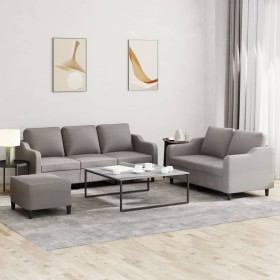 Juego de sofás con cojines 3 piezas tela gris taupe