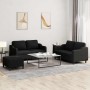 Juego de sofás con cojines 3 piezas tela negro by , Sofas - Ref: Foro24-3201814, Price: 466,39 €, Discount: %