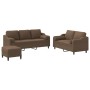 Juego de sofás con cojines 3 piezas tela marrón by , Sofas - Ref: Foro24-3201861, Price: 601,58 €, Discount: %