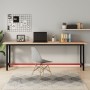 Banco de trabajo madera maciza de haya y metal 220x55x81,5 cm de , Mesas de trabajo - Ref: Foro24-3188908, Precio: 294,64 €