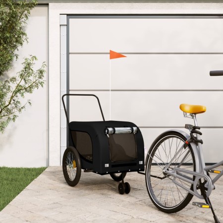 Remolque de bicicleta mascotas hierro tela Oxford negro by , pet strollers - Ref: Foro24-94031, Price: 88,79 €, Discount: %