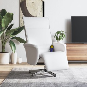 Sillón reclinable masaje con reposapiés cuero