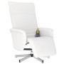 Sillón reclinable masaje con reposapiés cuero sintético blanco de , Sillones - Ref: Foro24-356654, Precio: 204,42 €