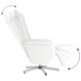 Sillón reclinable masaje con reposapiés cuero sintético blanco de , Sillones - Ref: Foro24-356654, Precio: 204,42 €