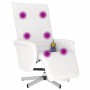 Sillón reclinable masaje con reposapiés cuero sintético blanco by , Armchairs - Ref: Foro24-356654, Price: 204,53 €, Discount: %