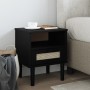 Mesita noche SENJA aspecto ratán madera pino negro 40x35x48 cm by , Nightstands - Ref: Foro24-358012, Price: 61,52 €, Discoun...