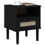 Mesita noche SENJA aspecto ratán madera pino negro 40x35x48 cm by , Nightstands - Ref: Foro24-358012, Price: 61,52 €, Discoun...