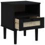 Mesita noche SENJA aspecto ratán madera pino negro 40x35x48 cm by , Nightstands - Ref: Foro24-358012, Price: 61,52 €, Discoun...