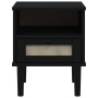 Mesita noche SENJA aspecto ratán madera pino negro 40x35x48 cm by , Nightstands - Ref: Foro24-358012, Price: 61,52 €, Discoun...