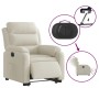 Sillón eléctrico reclinable elevable de terciopelo crema