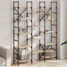 Estantería madera de ingeniería roble Sonoma 127,5x28,5x172,5cm de , Librerías y estanterías - Ref: Foro24-838869, Precio: 12...