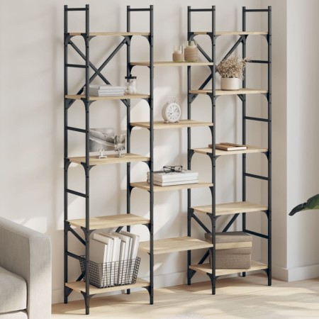 Estantería madera de ingeniería roble Sonoma 127,5x28,5x172,5cm by , Bookcases and shelves - Ref: Foro24-838869, Price: 122,0...