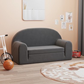 Sofá cama de niños 2 plazas felpa suave gris antracita by , Baby and Toddler Furniture - Ref: Foro24-357024, Price: 54,46 €, ...