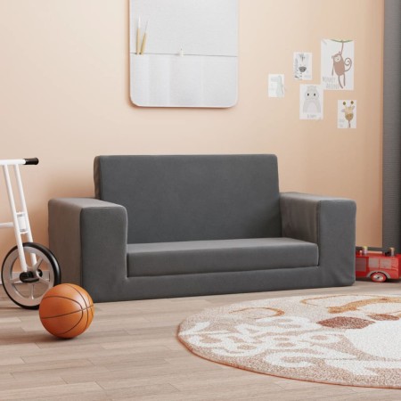 Sofá cama de niños 2 plazas felpa suave gris antracita von , Baby- und Kleinkindmöbel - Ref: Foro24-357030, Preis: 69,72 €, R...
