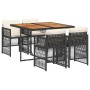 Set de muebles jardín 5 pzas con cojines ratán sintético negro by , Garden sets - Ref: Foro24-3210903, Price: 281,63 €, Disco...