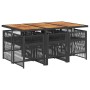Set de comedor de jardín 7 pzas y cojines ratán sintético negro by , Garden sets - Ref: Foro24-3210915, Price: 420,91 €, Disc...