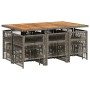 Set de comedor de jardín 11 pzas y cojines ratán sintético gris | Foro24.es | Tu tienda online para hogar, jardín y más Foro24.es