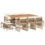 Set comedor de jardín 11 pzas con cojines ratán sintético beige by , Garden sets - Ref: Foro24-3210976, Price: 537,80 €, Disc...