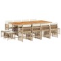 Set comedor de jardín con cojines 13 pzas ratán sintético beige von , Gartensets - Ref: Foro24-3210988, Preis: 740,48 €, Raba...
