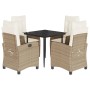 Set comedor de jardín 5 pzas con cojines ratán sintético beige von , Gartensets - Ref: Foro24-3212803, Preis: 614,56 €, Rabat...
