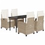 Set comedor de jardín 5 pzas con cojines ratán sintético beige von , Gartensets - Ref: Foro24-3212815, Preis: 636,92 €, Rabat...