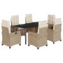 Set comedor de jardín 7 pzas con cojines ratán sintético beige | Foro24.es | Tu tienda online para hogar, jardín y más Foro24.es