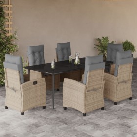 Set comedor de jardín 7 pzas con cojines ratán sintético beige von , Gartensets - Ref: Foro24-3212829, Preis: 1,00 €, Rabatt: %